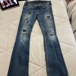 Low rise bootcut jeans